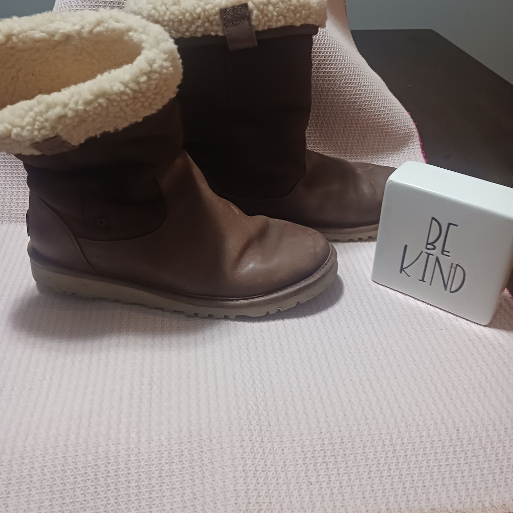 UGG Tan Winter Rain Boots with Rugged Style